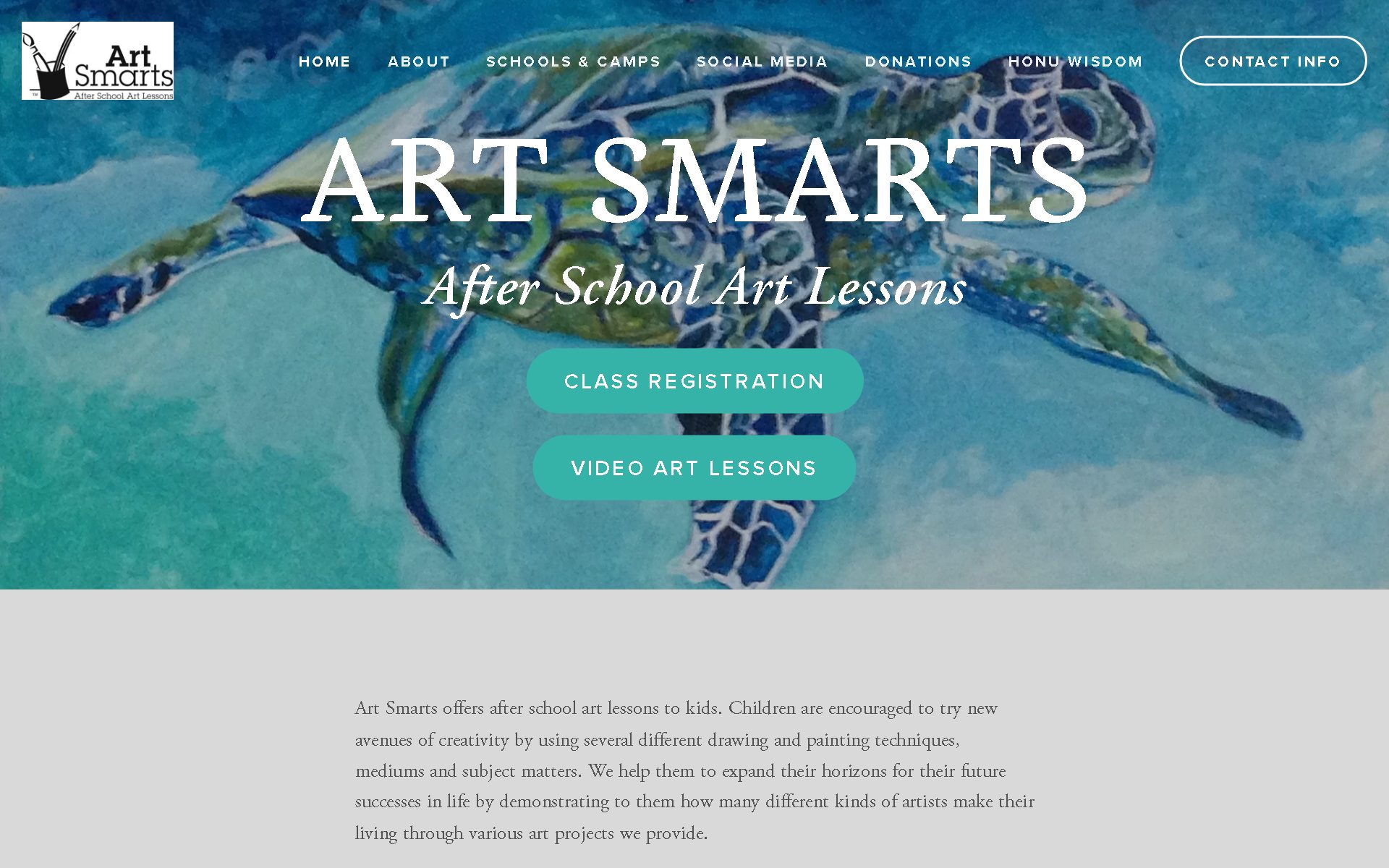 Art Smarts website - after school art lessons
